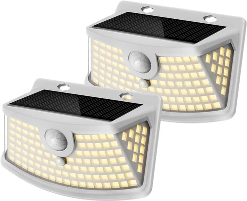 Vista 12 de Aootek Luces solares con sensor de movimiento, 120 luces LED con reflector de luces, gran angular de 270°, impermeable IP65, luces de paso