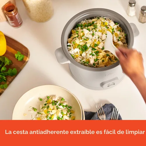 Vista 4 de Arrocera BELLA de 16 tazas con vaporizador, cesta de cocción a vapor apta para lavavajillas, paleta de arroz y taza medidora, recipiente de cocción