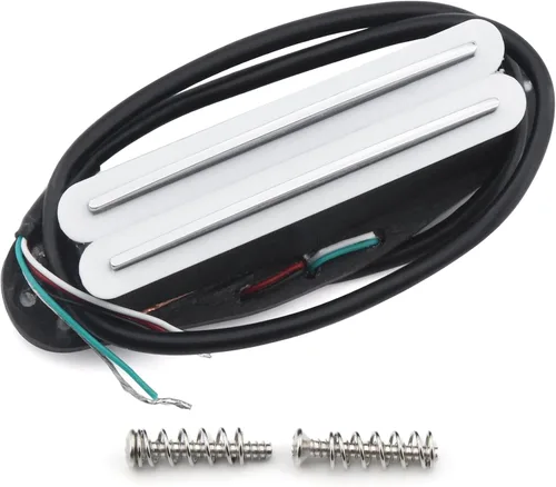 Vista 6 de FLEOR Alnico 5 Hot Dual Rail Humbucker Pastilla de tamaño de bobina única 6-7K Humbucker Pickup, negro