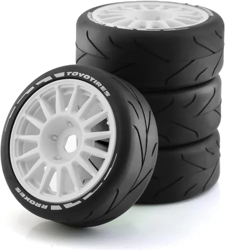 Vista 9 de Lifehead 1/8 Escala 4.055 in Diámetro Exterior RC Flat Track Car Rally Coche Neumáticos y llantas para HPI WR8 HSP Hobao ARRMA Redcat Losi Kyosho