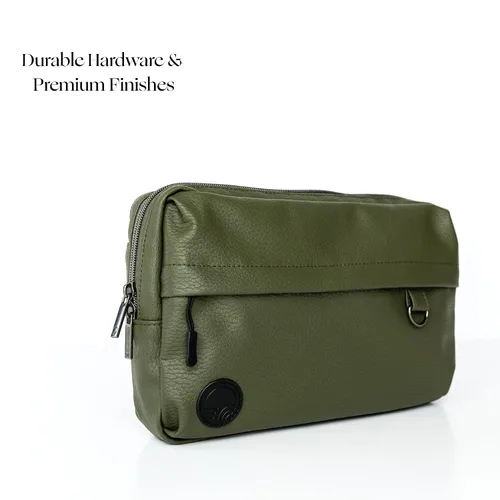 Vista 4 de Tushbaby Portabebés Pearl Wrap en negro con bolso cruzado verde oliva