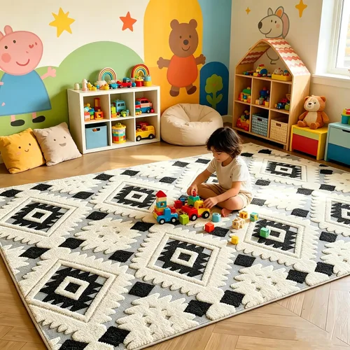 Vista 63 de UKELER Tapete antideslizante para puerta, alfombras de acento modernas para entrada, estilo romántico campestre americano, alfombras de algodón