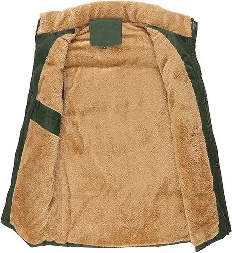 Vista 4 de MAGNIVIT Chaleco de forro polar para hombre, cálido y grueso, para viajes, pesca