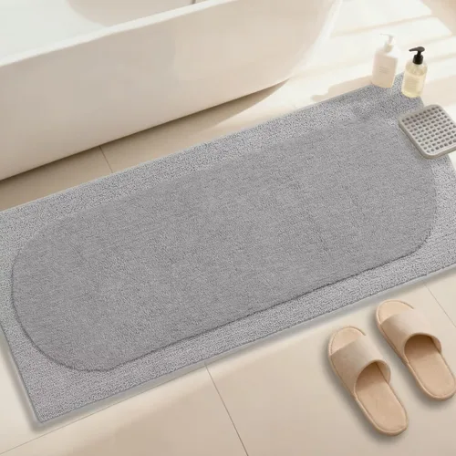 Vista 23 de DEXDE - Alfombra antideslizante para baño, ducha, 24 x 16 pulgadas, color beige