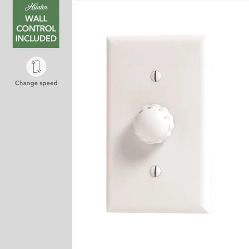 Vista 5 de Hunter Ventilador de techo y control de pared Jetty negro mate de 52 pulgadas