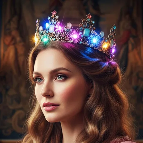 Vista 7 de Yean Coronas y tiaras con diamantes de imitación barrocos LED, corona de reina nupcial, corona de cristal, para boda, fiesta, tiara para mujer