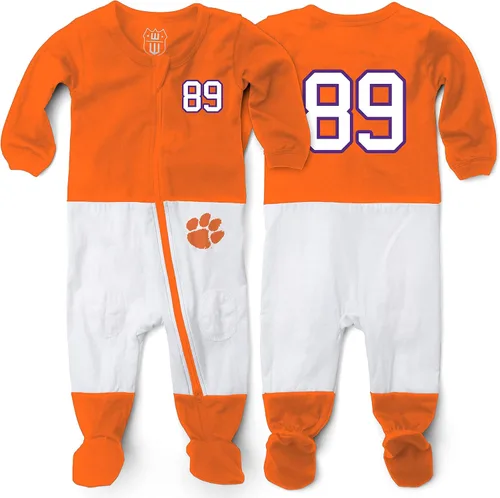 Vista 14 de Wes and Willy Baby College Sports Fan Football Jersey Sleeper