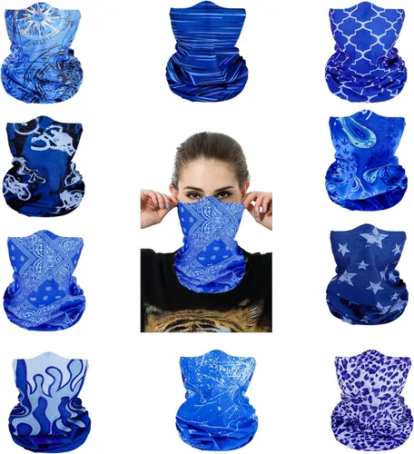 Vista 16 de Mascarillas de Polaina para el Cuello, Bufanda en Tubo, Bandanas Sin Costuras, Pañuelos para el Rostro, Cubierta Multiusos para la Cabeza