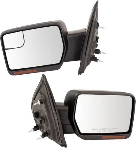 Vista 157 de TRQ Conjunto de 2 piezas de espejo lateral para conductor y pasajero, ajuste eléctrico, sin calefacción, sin memoria, color negro, compatible