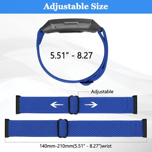 Vista 4 de Vodtian Correa de reloj de nailon elástica compatible con Fitbit Charge 4/Fitbit Charge 3 /SE, correas deportivas trenzadas ajustables Solo Loop