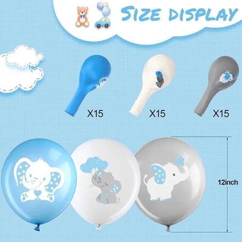 Vista 2 de Aoriher 45 globos de elefante de 12 pulgadas, globo de elefante para baby shower, para bebés, niños y niñas, revelación de género, suministros