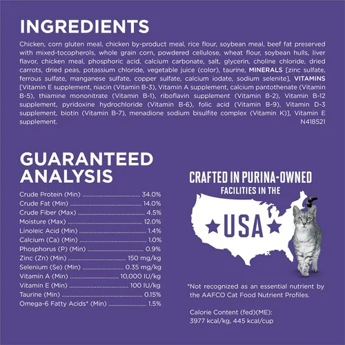 Vista 4 de Purina ONE Alimento natural para gatos para control de bolas de pelo, fórmula +PLUS Hairball - Bolsa de 16 libras