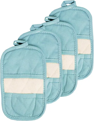 Vista 7 de Ritz Soportes para ollas y almohadillas térmicas prémium (paquete de 4), 8.5 x 5.5 pulgadas, resistentes al calor, 100% algodón con bolsillo