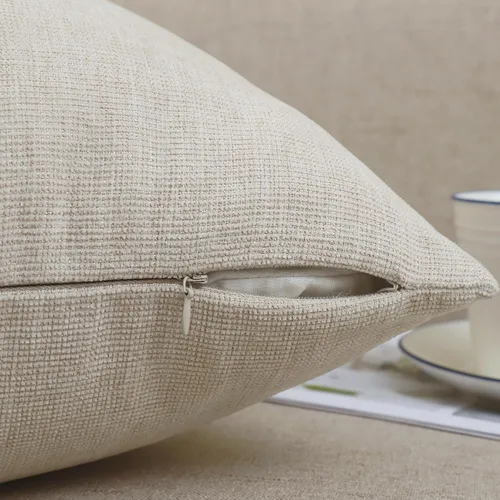 Vista 2 de Jepeak Fundas de almohada decorativas de felpilla de 16 x 16 pulgadas Beige