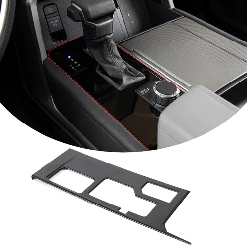 Vista 8 de TOYCIDFG Cubierta del panel de palanca de cambios compatible con Toyota Tundra 2022-2026, accesorios interiores (negro UV)