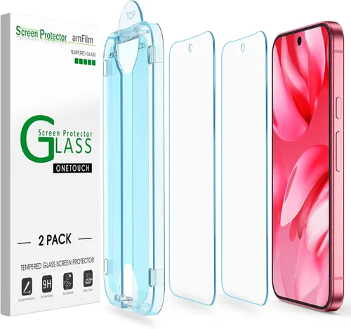 Vista 12 de amFilm Auto-Alineación OneTouch para Google Pixel 9 Pro/Pixel 9 [6.3''] Protector de Pantalla, Instalación de 30 segundos, Sin Burbujas, Compatible