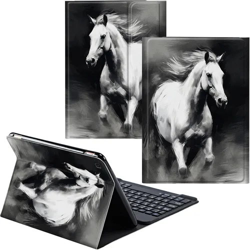 Vista 69 de Funda para Samsung Galaxy Tab S6 Lite 2022/2020 Teclado Inalámbrico Desmontable y Cubierta De Soporte De Cuero PU Funda Protectora Para Samsung