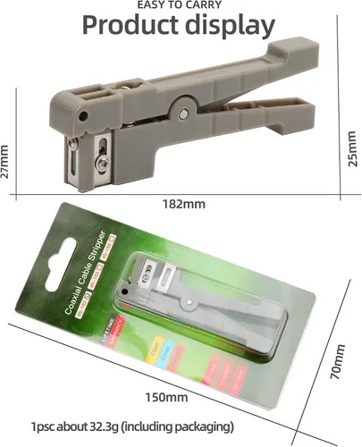 Vista 8 de 45-162 Pelacables de fibra óptica de fibra óptica Pelacables de cable coaxial Herramienta de corte de pelado(45-162)