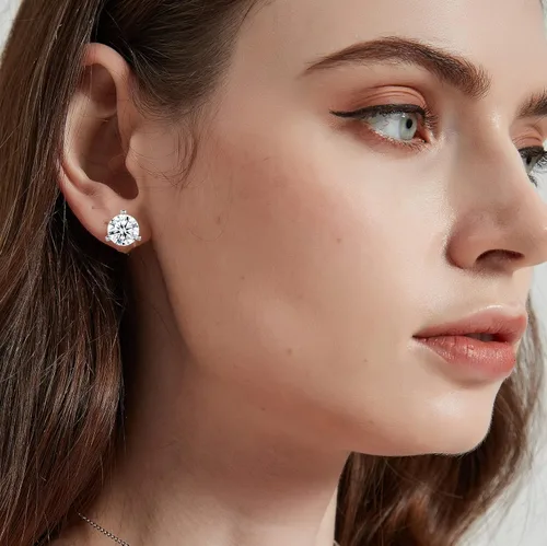 Vista 6 de Diamond Stud Earrings for Women Men Gifts for Wife Soulmate Mom Girlfriend Moissanite Earrings 0.8CT-4Ct Anniversary Jewelry Present for Wife