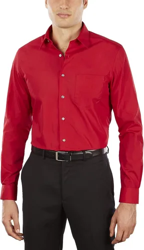 Vista 17 de Van Heusen - Camisa de vestir para hombre, de popelina ajustada lisa Negro