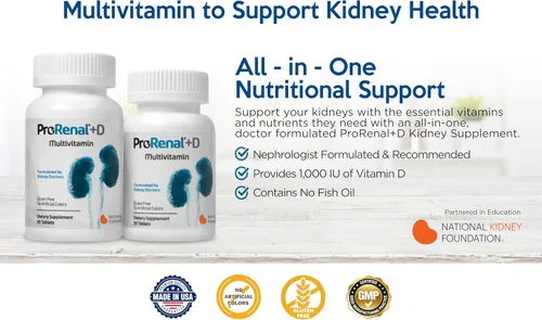 Vista 3 de Nephroceuticals ProRenal+D Kidney Multivitamins Suministro para 30 días