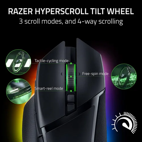Vista 2 de Razer Basilisk V3 Pro - Mouse ergonómico inalámbrico personalizable para juegos (renovado)