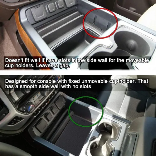 Vista 2 de JKCOVER Tapa de Compartimiento Organizador de Consola Central Compatible con Sierra 1500 2500HD 3500HD Denali Silverado Bolsillo Secreto Oculto Tapa