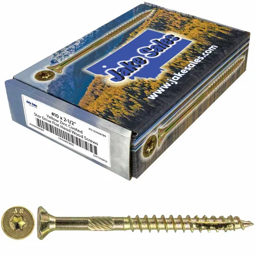 Vista 41 de 8 x 1 revestimiento exterior recubierto de bronce, tornillo de madera multiusos compatible con ACQ, cabeza plana Torx/Star Drive de 1 libra, 288