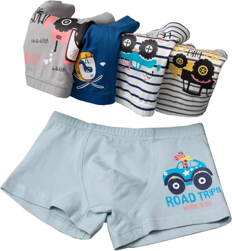 Vista 3 de CHUNG Ropa interior suave para niños pequeños + calzoncillos tipo bóxer de algodón, paquete de 4510, dinosaurio 2-9 años