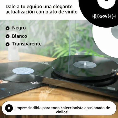 Vista 7 de Tapete acrílico para tocadiscos – 11.75 pulgadas de disco de vinilo negro – Tapete acrílico mecanizado de precisión con hueco de etiqueta