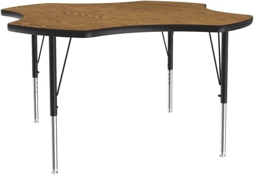 Vista 13 de Correll - Mesa rectangular de actividades para el aula de 24 x 36 pulgadas, altura ajustable (19-29 pulgadas), parte superior de nogal colonial