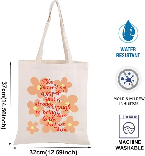 Vista 3 de BLUPARK HS Merchandise Tote Bag - Regalo inspirado en el álbum de cantante para los amantes de la música, Blanco sucio, Grande