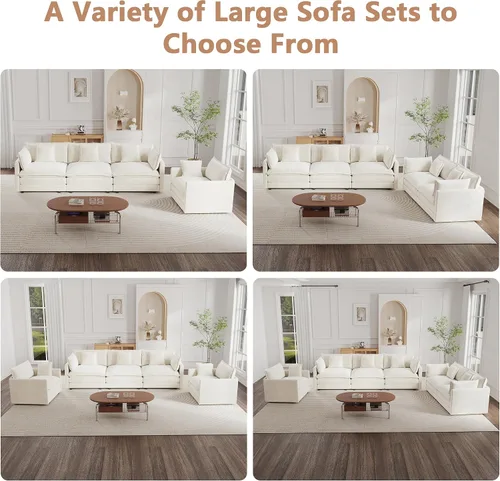 Vista 7 de mikibama - Sofá seccional modular, sofá en forma de L de 76.4 pulgadas para sala de estar, sofá cama cómodo tipo nube con otomano móvil, combinación