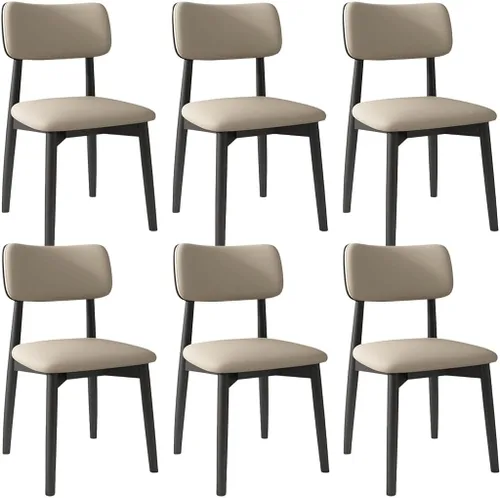 Vista 27 de YVYKFZD Solid Wood Dining Chairs, Kitchen Chairs Set with Curved Backrest, Leather Upholstered Dining Room Chair, Armless Living Room Chair, for