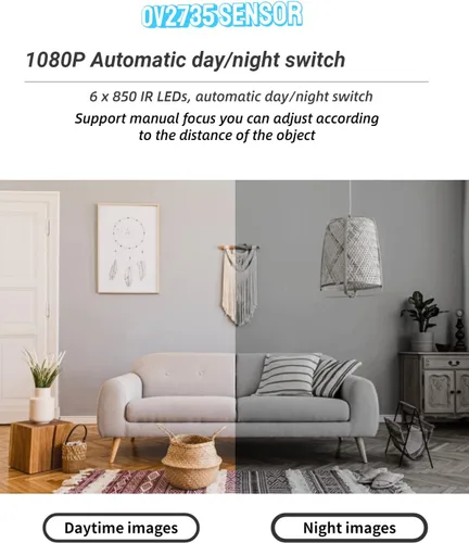 Vista 4 de Módulo de cámara de visión nocturna de 2 mp IR-Cut, cámara USB Full HD de 1080p para computadora, interruptor automático día y noche, tablero