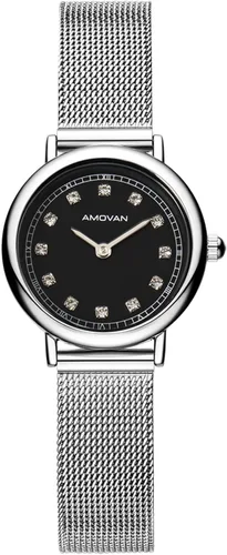 Vista 8 de Reloj dorado para mujer con pequeña banda de malla de acero inoxidable, minimalista de dos manecillas, esfera romana de caja redonda, herramienta