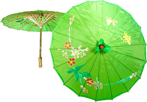 Vista 2 de TJ Global Paquete de 2 paraguas chinos japoneses para niños, 22 pulgadas, para bodas, fotografías, disfraces, cosplay, decoración y otros eventos, 2