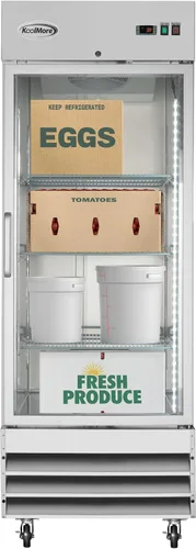 Vista 11 de KoolMore RIR-1D-SS12C Refrigerador comercial de acero inoxidable de entrada con una puerta de acceso para restaurante, café y almacenamiento
