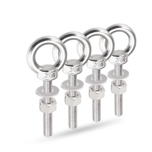 Vista 7 de Tornillos de Ojo de Hombro, Tornillo de Elevación de Acero Inoxidable 304 de Servicio Pesado con Anillos de Elevación Roscados, Arandelas y Tuercas