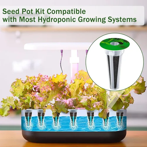 Vista 7 de DECYOOL Cápsulas de semillas de jardín, kit de 48 cápsulas hidropónicas: kit de cultivo de cualquier cosa con 12 cestas de cultivo, 12 esponjas