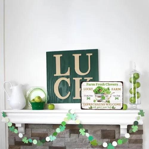 Vista 5 de Letrero de metal de hojalata – Placa de decoración de fiesta irlandesa del día de San Patricio para el hogar, cocina, jardín, porche, casa de campo