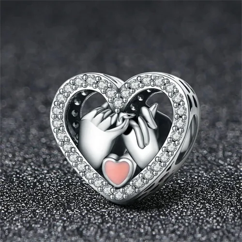 Vista 7 de BISAER Abalorio de plata de ley 925 con cuentas de cristal azul Hamsa para pulsera Pandora