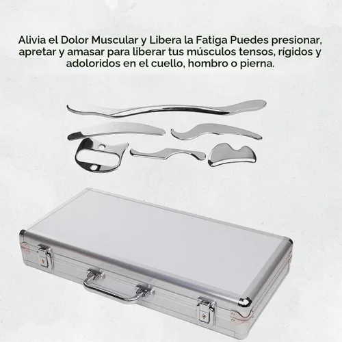 Vista 5 de Acero inoxidable Gua Sha Scraping Herramientas de masaje IASTM