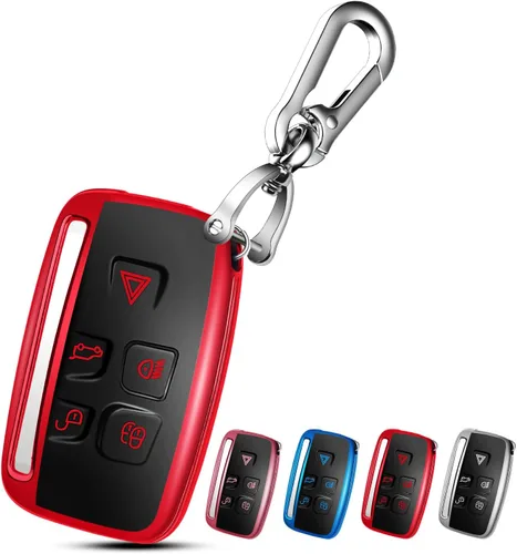 Vista 8 de QBUC Funda para llavero LAND ROVER con llavero para Range Rover Evoque Sport Velar Land Rover Discovery Jaguar F-Pace F-Type XE XEL XF XFL XJ Azul