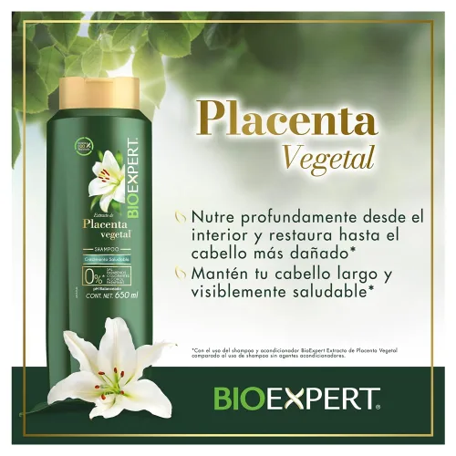 Vista 4 de Bioexpert Champú - Extracto de Placenta Vegetal 22.0 fl oz