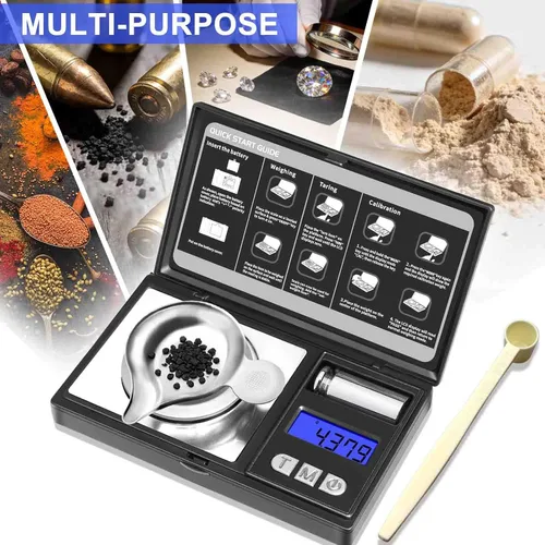 Vista 4 de Escala de miligramos de THINKSCALE 1.76 oz x 0.00 oz, escala de polvo 0.00 oz Precisión Micro báscula para pesar polvos y joyas