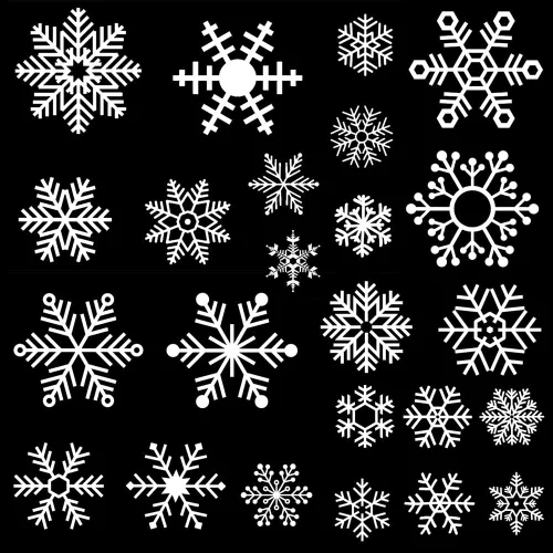 Vista 6 de Decora 48 piezas de calcomanías de copo de nieve de Navidad para ventanas de vidrio, decoraciones de calcomanías de ventana para oficina