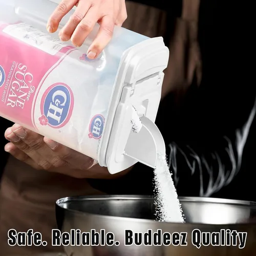 Vista 2 de Buddeez Contenedor grande de almacenamiento de alimentos - 3.75 cuartos de galón Sugar Buddy, organización y almacenamiento de cocina multiusos