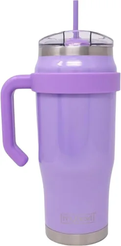 Vista 22 de MyBevi Outlander - Taza de viaje de acero inoxidable de alta calidad, para frío/calor, aislamiento de 3 capas, mango resistente, duradera y elegante