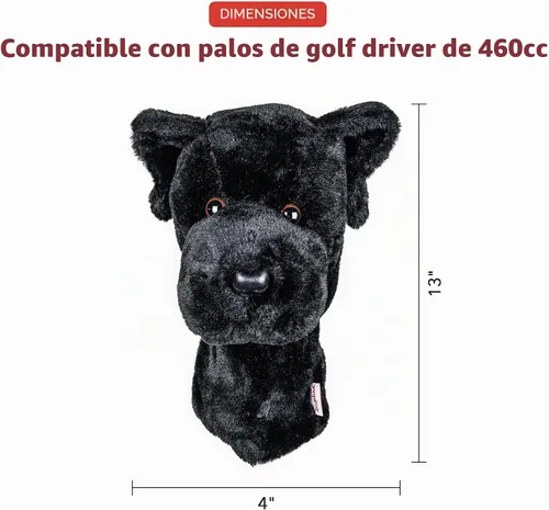 Vista 3 de Daphne's Headcovers Fundas unisex de laboratorio negras, talla L
